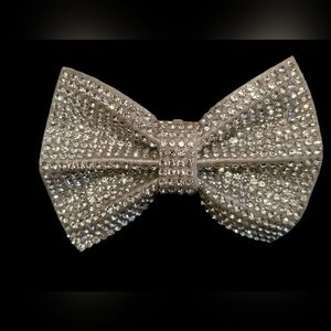 Silver Rhinestone Bow Phone Clip / Holder Accessory